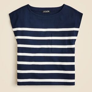 J.Crew Blue and White Striped Tee